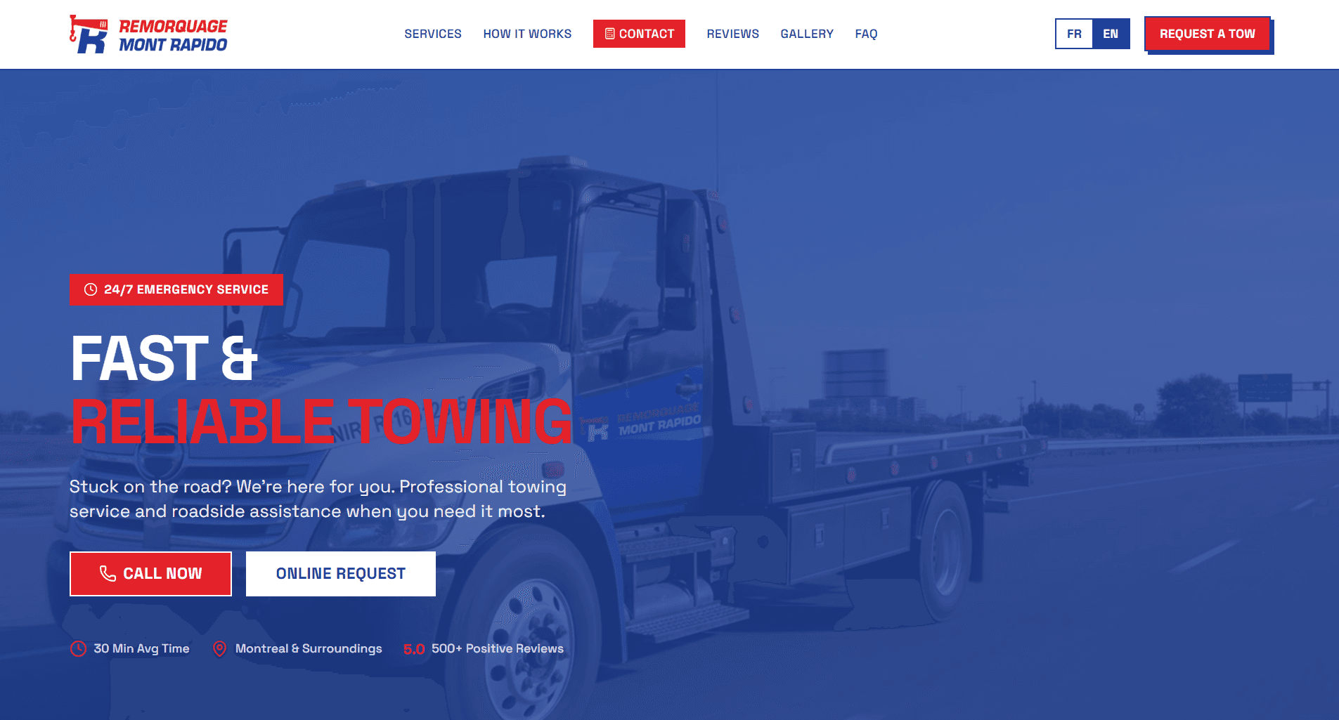Romorquage Mont Rapido Landing Page