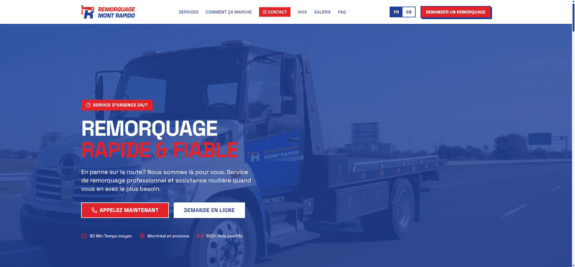 Romorquage Mont Rapido product interface